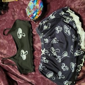 Mushroom 🍄  Loungewear shorts tank PJ set SIZE Small NWOT.